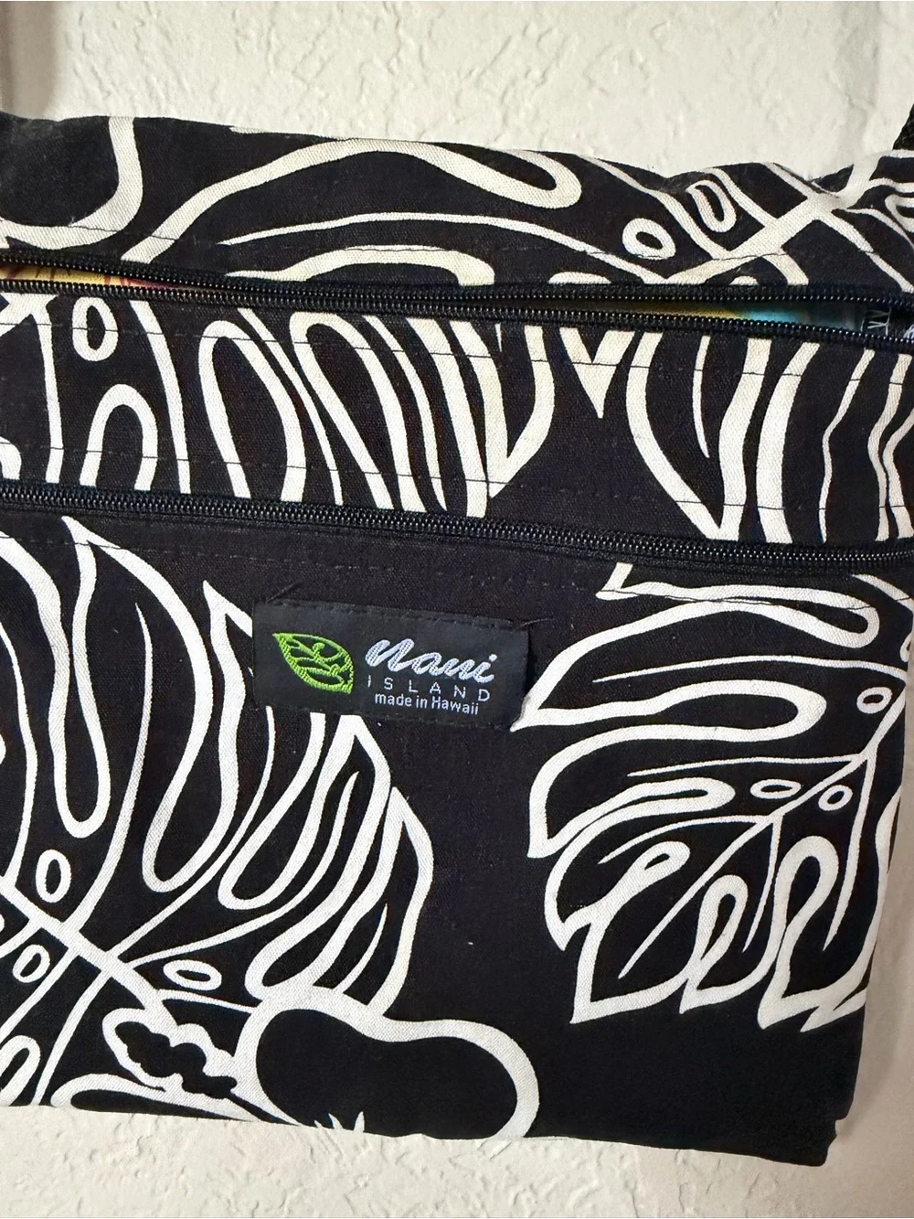 Black & White Floral Crossbody Bag